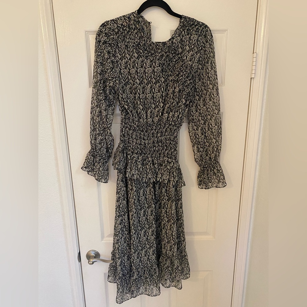 MISA Los Angeles Ruched Long Sleeve Dress